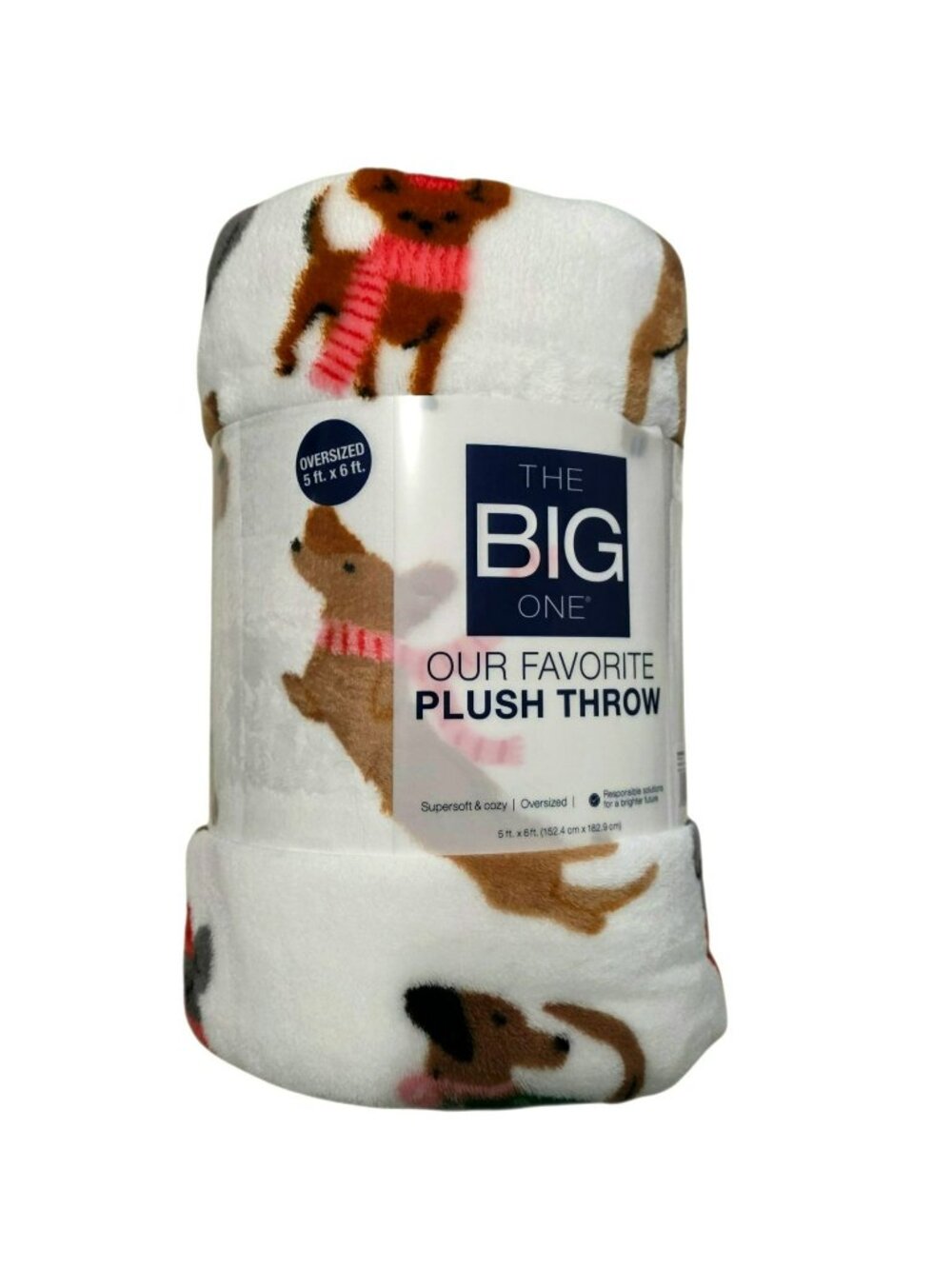 New Holiday Dogs Plush Throw Blanket Christmas Decor Puppies Whimsical Gift 5x6'